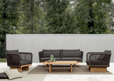 Кресло плетеное с подушками Garden Relax Xylia тик, роуп, sunbrella натуральный, серый Фото 8