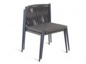 Стул металлический плетеный Unopiu Luce алюминий, роуп графит, темно-серый Фото 4