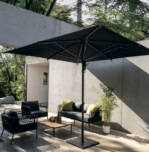 Зонт профессиональный 3х3 м Scolaro Napoli Standard алюминий, акрил антрацит, черный Фото 5