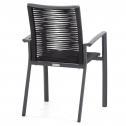Кресло плетеное Jati & Kebon Sevilla алюминий, роуп антрацит Фото 2