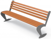 Скамейка деревянная CityDesign Albatros сталь, экзотическое дерево Фото 1