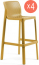 Комплект пластиковых барных стульев Nardi Net Stool Set 4 стеклопластик горчичный Фото 3