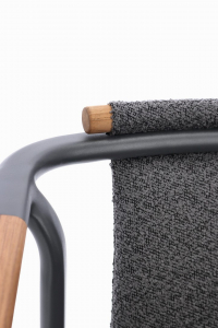 Кресло металлическое с подушками Garden Relax Leonida алюминий, тик, олефин антрацит Фото 10