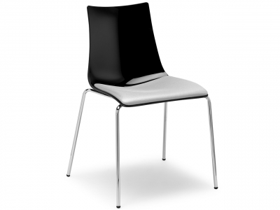 Стул пластиковый Scab Design Zebra Antishock 4 Legs сталь, поликарбонат хром, черный Фото 2