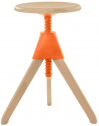 Табурет полубарный деревянный Magis Jerry массив бука, полипропилен, стекловолокно натуральный, оранжевый Фото 1