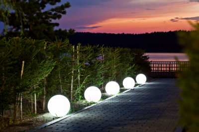 Шар пластиковый светящийся LED Minge полиэтилен белый Фото 6