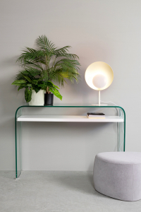 Стеклянный консольный стол Garden Relax Wood незакаленное стекло, МДФ прозрачный, белый Фото 5