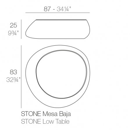 Столик пластиковый кофейный Stone Basic