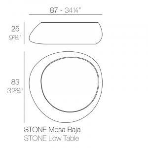 Столик пластиковый кофейный Vondom Stone Basic полиэтилен Фото 2