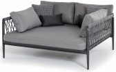 Лаунж-диван плетеный Grattoni Manila алюминий, роуп, полиэстер антрацит, темно-серый Фото 1