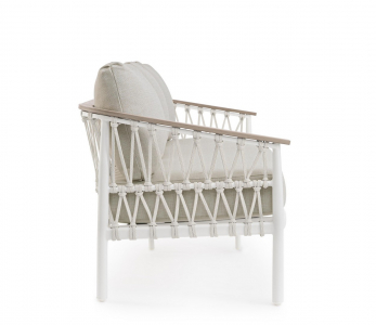 Диван трехместный с подушками Garden Relax Fenix алюминий, роуп, олефин белый Фото 5