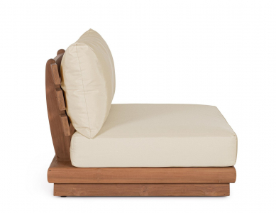 Модуль прямой деревянный с подушками Garden Relax Delgada тик, олефин Фото 5