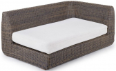 Модуль левый плетеный с подушкой Unopiu Agorà алюминий, искусственный ротанг, акрил тропический коричневый, белый Фото 1