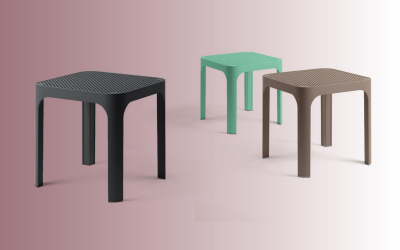 Столик пластиковый журнальный Nardi Net Table 40 стеклопластик горчичный Фото 4