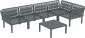 Комплект пластиковой мебели Siesta Contract Portofino Lounge Corner стеклопластик, полипропилен, полиэстер темно-серый, темно-серый Фото 15