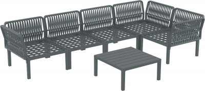 Комплект пластиковой мебели Siesta Contract Portofino Lounge Corner стеклопластик, полипропилен, полиэстер темно-серый, темно-серый Фото 15