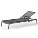 Лежак плетеный с матрасом Grattoni Atol алюминий, роуп, олефин антрацит, темно-серый, серый Фото 7