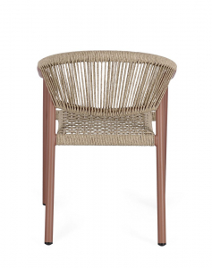 Кресло металлическое плетеное Garden Relax Canarias алюминий, искусственный ротанг коралловый Фото 4