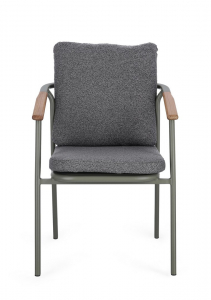 Кресло металлическое с подушками Garden Relax Leonida алюминий, тик, олефин зеленый Фото 4