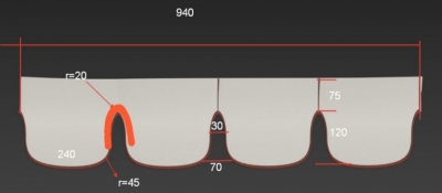 Зонт профессиональный Ø2.5 м с фигурным воланом Fim Onda алюминий, airfim терракотовый, слоновая кость, терракотовый кант Фото 5