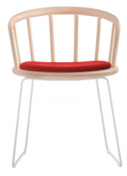 Кресло деревянное на полозьях с обивкой-thumbs-Фото1