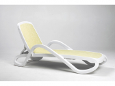 Шезлонг-лежак пластиковый Nardi Alfa полипропилен, текстилен белый, бежевый Фото 7