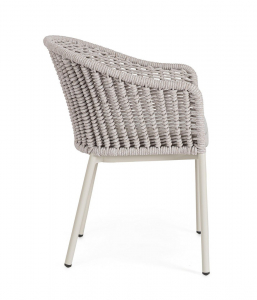 Кресло плетеное с подушкой Garden Relax Salines алюминий, роуп, олефин бежевый Фото 3