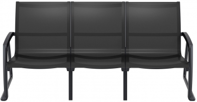 Диван пластиковый трехместный Siesta Contract Pacific Lounge стеклопластик, текстилен черный Фото 1