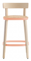 Стул деревянный полубарный PEDRALI Folk алюминий, ясень, тростник розовый, беленый ясень, натуральный Фото 1