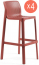 Комплект пластиковых барных стульев Nardi Net Stool Set 4 стеклопластик коралловый Фото 4