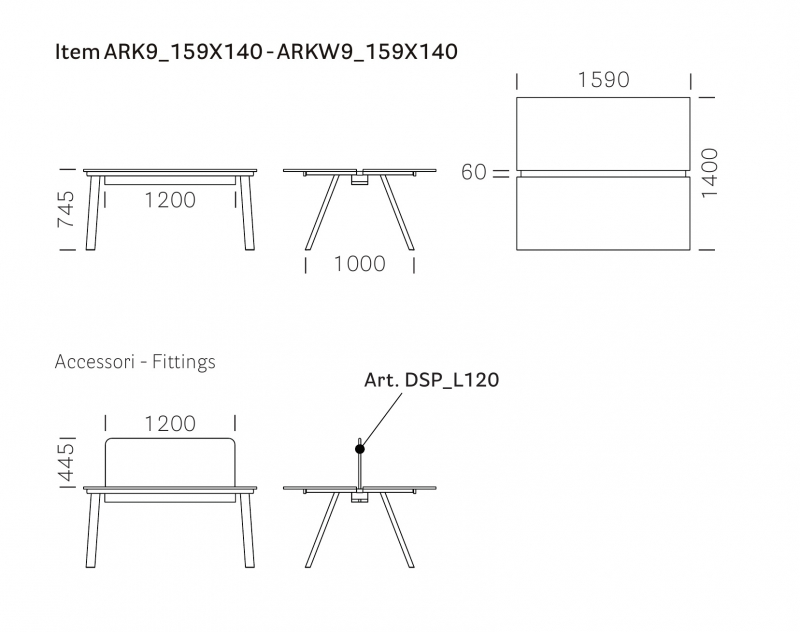 Стол ламинированный с перегородкой Arki-Table Desk
