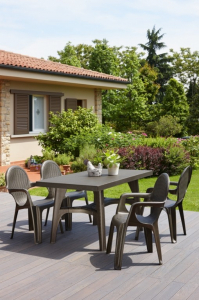 Кресло пластиковое SCAB GIARDINO Intrecciata пластик антрацит Фото 3