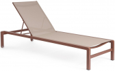 Шезлонг-лежак металлический Garden Relax Konnor алюминий, текстилен коричневый Фото 1