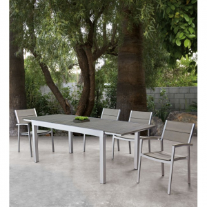 Стол из ДПК раздвижной Garden Relax Otis алюминий, polywood серый Фото 11