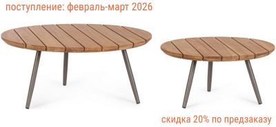 Комплект кофейных столиков BIZZ Corbeta сталь, тик натуральный Фото 1