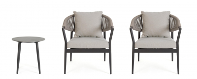 Комплект металлической лаунж мебели Garden Relax Millor алюминий, роуп, полиэстер антрацит, хаки Фото 5