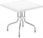Стол пластиковый плетеный Siesta Contract Forza Rattan 80 алюминий, полипропилен белый Фото 1