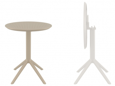 Стол пластиковый складной Siesta Contract Sky Folding Table 60 сталь, пластик бежевый Фото 1
