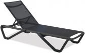 Шезлонг-лежак металлический PAPATYA Wave Paint алюминий, стеклопластик, батилин антрацит Фото 1