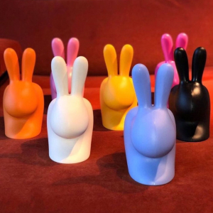 Стул пластиковый Qeeboo Rabbit полиэтилен серый Фото 25