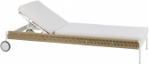Лежак плетеный с матрасом POINT Weave алюминий, роуп, ткань кремовый, нуга Фото 1