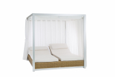Шатер металлический с лежаками и шторами POINT Sunset Double Sunbed алюминий, искусственный ротанг, акрил соломенный Фото 4