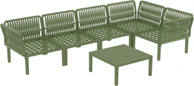 Комплект пластиковой мебели Siesta Contract Portofino Lounge Corner стеклопластик, полипропилен, полиэстер оливковый, бежевый Фото 14