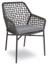 Кресло плетеное с подушкой Felicita Giselle Net алюминий, роуп, ПВХ антрацит Фото 1
