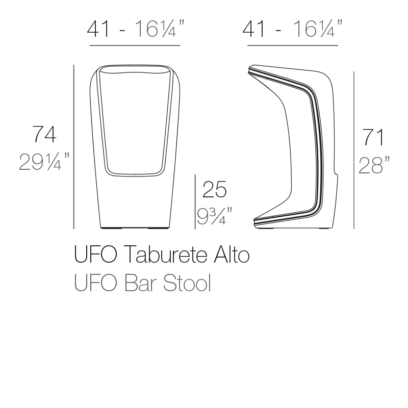 Стул пластиковый барный Ufo Basic