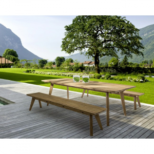 Скамейка садовая деревянная Garden Relax Kendari тик Фото 4