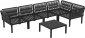 Комплект пластиковой мебели Siesta Contract Portofino Lounge Corner стеклопластик, полипропилен, полиэстер черный, темно-серый Фото 10