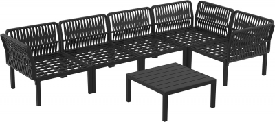 Комплект пластиковой мебели Siesta Contract Portofino Lounge Corner стеклопластик, полипропилен, полиэстер черный, темно-серый Фото 10