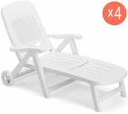 Шезлонг-лежак пластиковый SCAB GIARDINO Splendido Sun-Bed пластик белый Фото 1