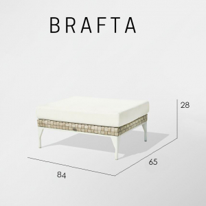 Банкетка плетеная с подушкой Skyline Design Brafta алюминий, искусственный ротанг, sunbrella белый, бежевый Фото 4